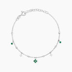 Bracelet Clova Argent Blanc Oxyde De Zirconium Pierre De Synthese - Bracelets Femme | Histoire d&rsquo;Or