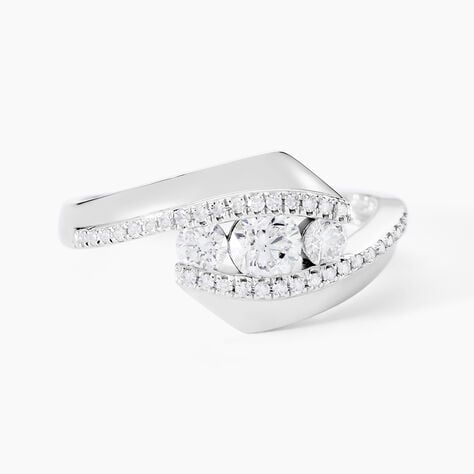 Bague Barbara Or Blanc Diamant - Bagues avec pierre Femme | Histoire d’Or
