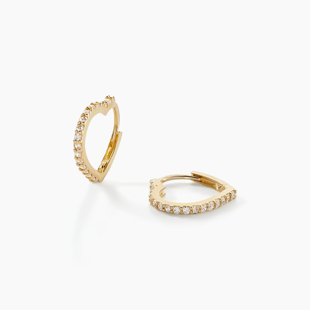 Créoles Hartwig Or Jaune Oxyde De Zirconium - Boucles d'oreilles créoles Femme | Histoire d’Or