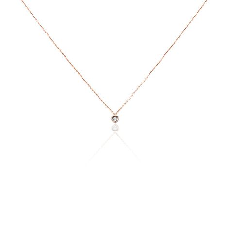 Collier Mon 1er Diamant Or Rose Diamant - Colliers Coeur Femme | Histoire d’Or