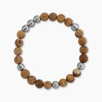 Bracelet Adonis Acier Blanc Jaspe Africain - Bracelets Lithoth&eacute;rapie Homme | Histoire d&rsquo;Or