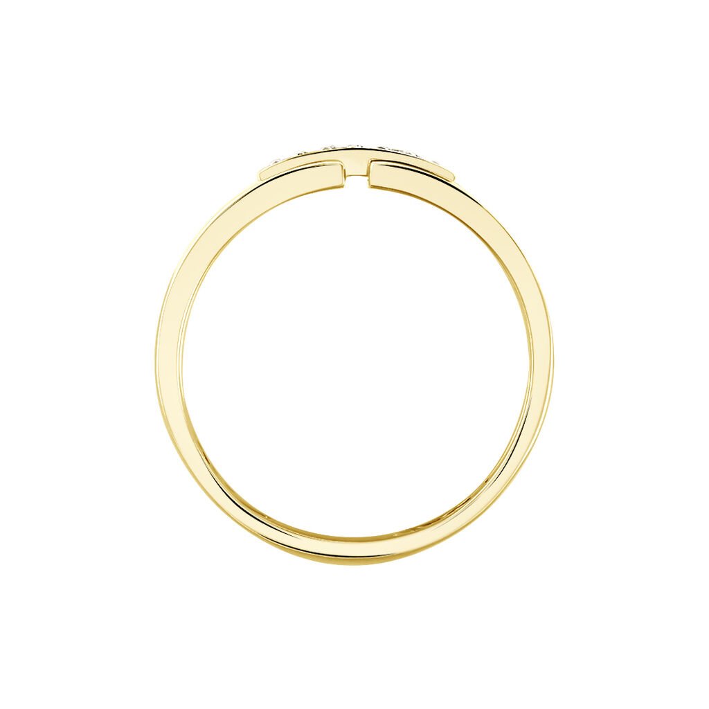 Bague Barrette Or Jaune Diamant - Bagues avec pierre Femme | Histoire d’Or