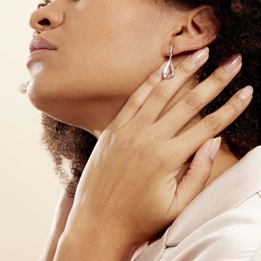 Boucles D'oreilles Pendantes Sila Argent Blanc - Boucles d'oreilles fantaisie Femme | Histoire d’Or