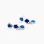 Boucles D'Oreilles Pendantes Margot Argent Blanc Lapis Lazuli Oxyde De Zirconium - Boucles d'oreilles pendantes Femme | Histoire d&rsquo;Or
