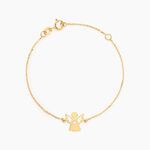 Bracelet Hallie Ange Et Coeur Or Jaune - Bracelets Bapt&ecirc;me Enfant | Histoire d&rsquo;Or