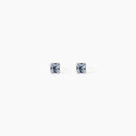 Boucles D'oreilles Puces Doreen Carre Or Blanc Oxyde De Zirconium - Clous d'oreilles Femme | Histoire d&rsquo;Or