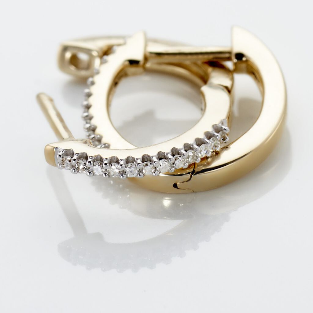 Creoles Or Jaune Aryanna Diamants - Boucles d'oreilles cr&eacute;oles Femme | Histoire d&rsquo;Or