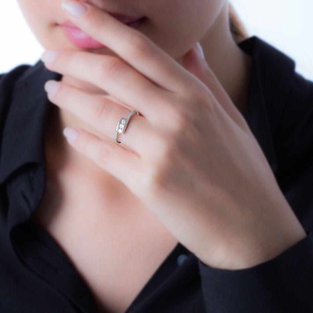 Bague Loresa Or Blanc Diamant - Bagues avec pierre Femme | Histoire d’Or