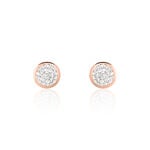 Boucles D'oreilles Puces Edmee Cercle 0 Or Rose Strass - Clous d'oreilles Femme | Histoire d&rsquo;Or