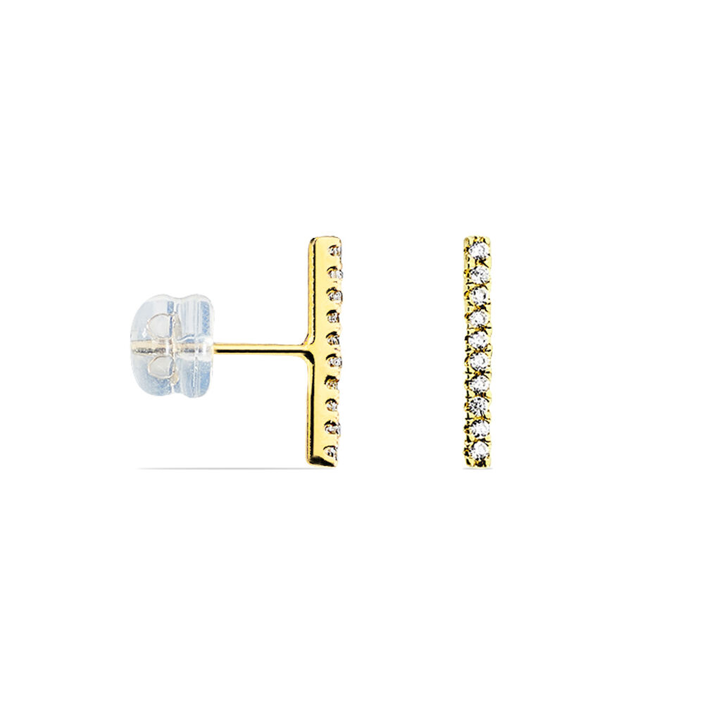 Boucles D'oreilles Pendantes Priscilla Or Jaune Oxyde De Zirconium - Boucles d'oreilles pendantes Femme | Histoire d&rsquo;Or