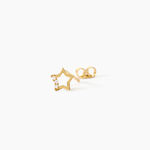 Boucles D'Oreilles Puces Camomille Argent Dor&eacute; A L'Or 750/1000 Oxyde De Zirconium - Boucles d'oreilles fantaisie Enfant | Histoire d&rsquo;Or