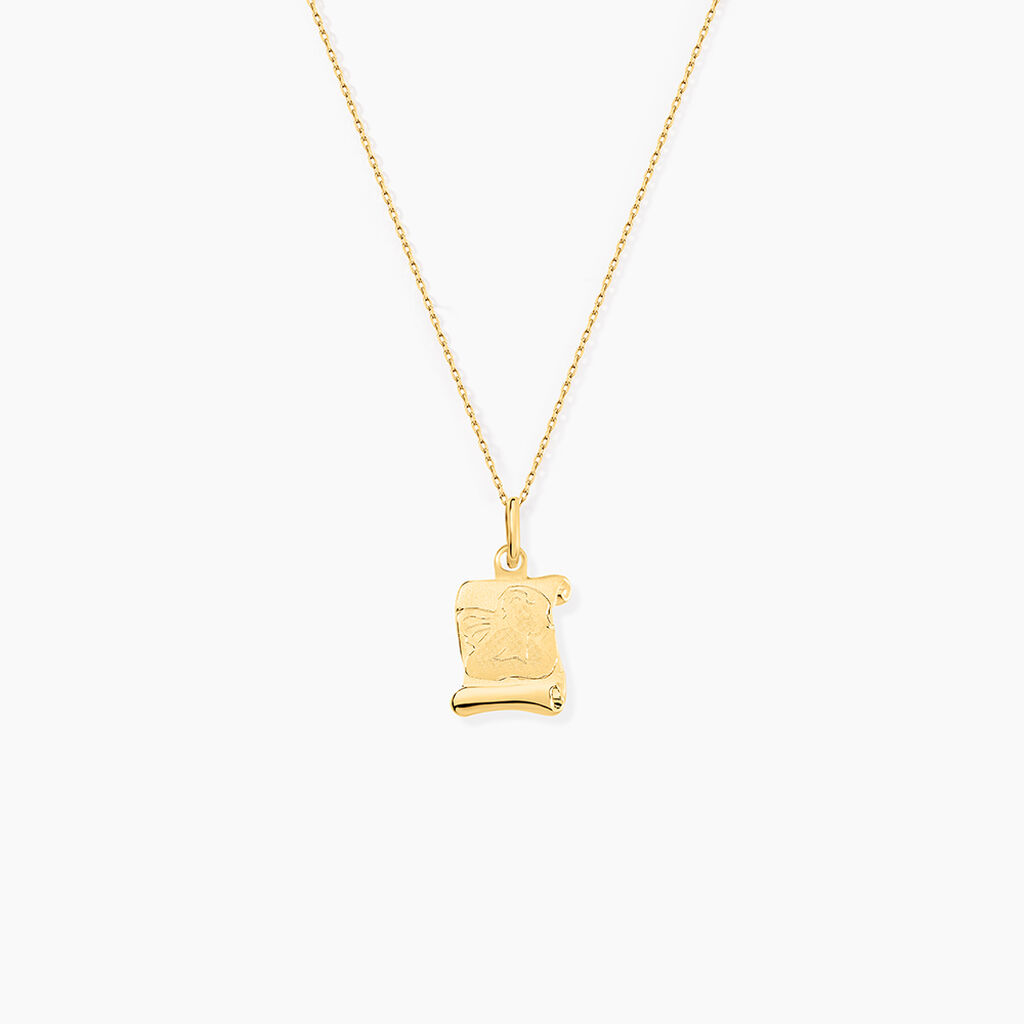 Pendentif Ange Parchemin Or Jaune - Pendentifs Communion Famille | Histoire d&rsquo;Or