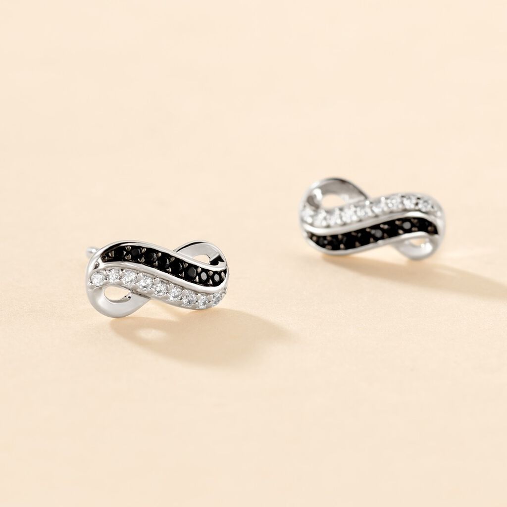 Boucles D'oreilles Puces Liraz Argent Blanc Oxyde De Zirconium - Boucles d'oreilles fantaisie Femme | Histoire d’Or