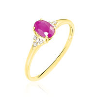 Bague Or Jaune Marie Rubis Diamants