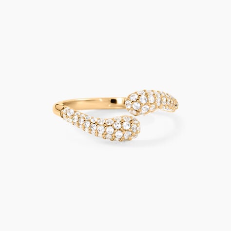 Bague Shiny Bold Plaqu&eacute; Or Jaune Oxyde De Zirconium - Bagues avec pierre Femme | Histoire d&rsquo;Or