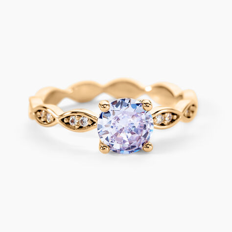 Bague Kurt Plaqu&eacute; Or Jaune Oxyde De Zirconium - Bagues solitaires Femme | Histoire d&rsquo;Or