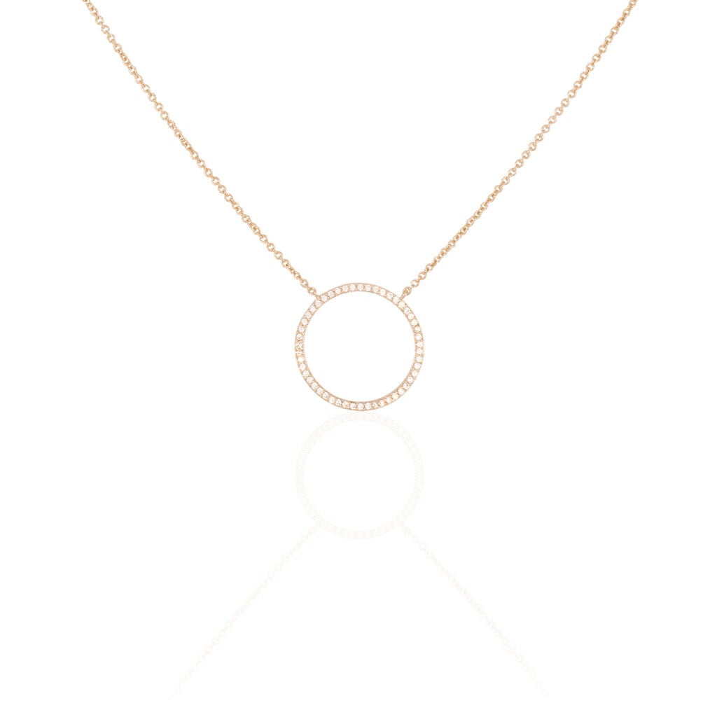 Collier Kalinka Plaque Or Rose Oxyde De Zirconium - Colliers fantaisie Femme | Histoire d&rsquo;Or