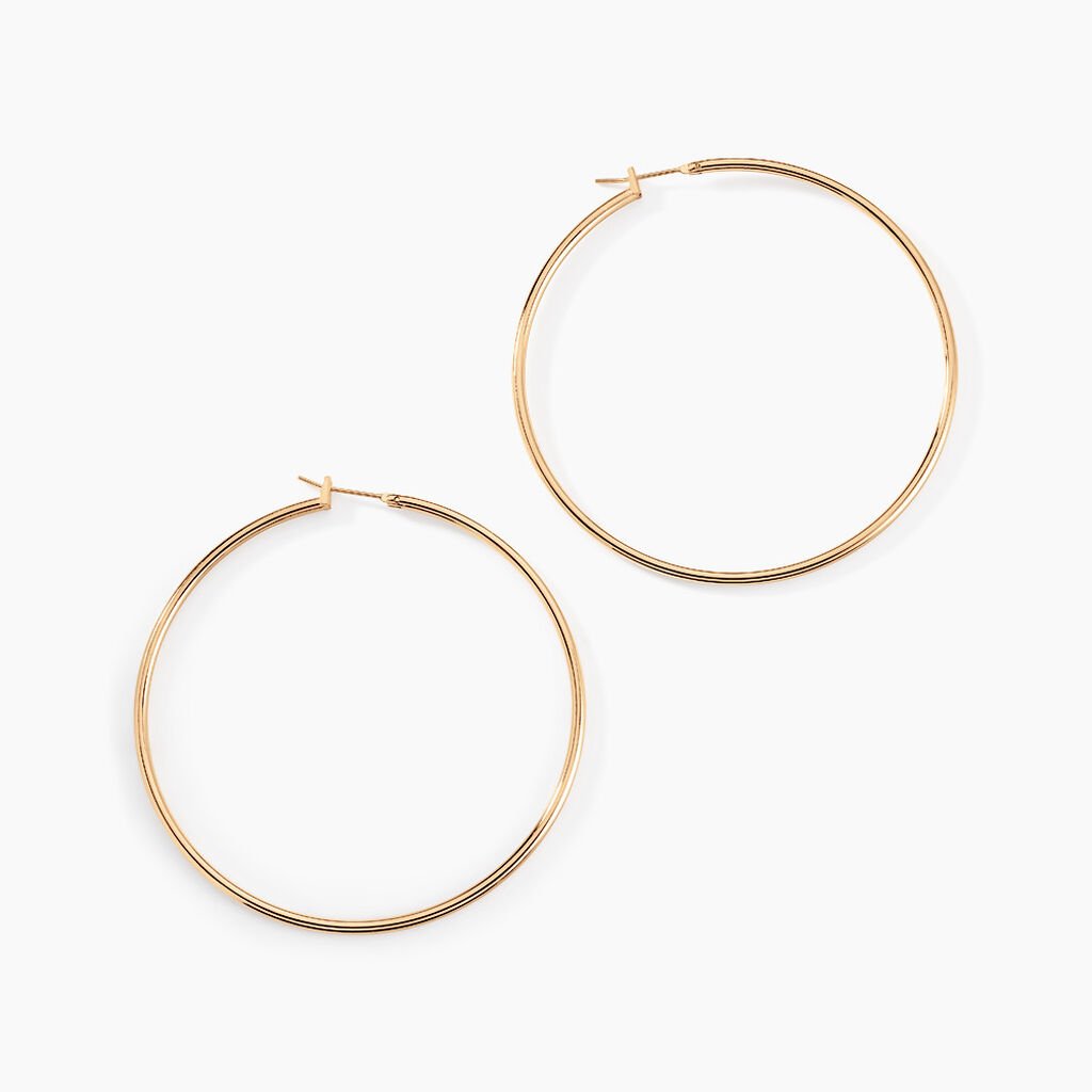 Cr&eacute;oles Ada Lisse Plaqu&eacute; Or Jaune - Boucles d'oreilles cr&eacute;oles Femme | Histoire d&rsquo;Or