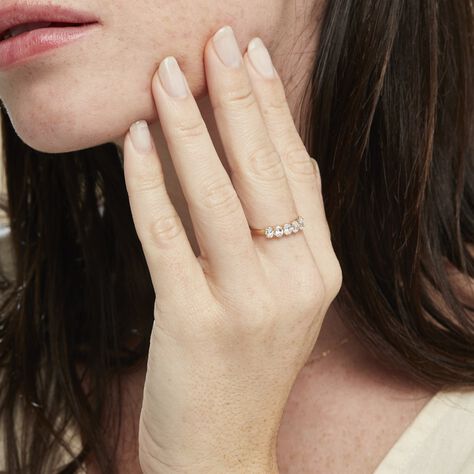 Bague Or Jaune Maegan Oxydes De Zirconium - Bagues avec pierre Femme | Histoire d’Or