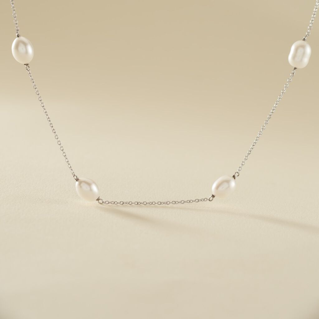 Collier Sautoir Argent Gaspar Perles De Culture 7-8mm 73cm - Sautoirs Femme | Histoire d&rsquo;Or