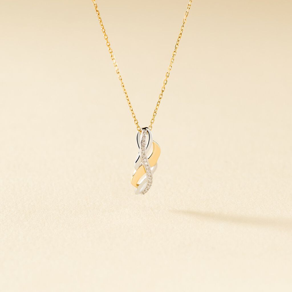 Collier Helene Or Bicolore Diamant - Colliers Femme | Histoire d’Or