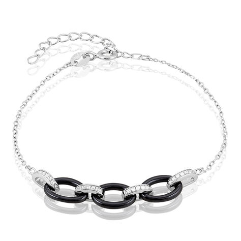 Bracelet Nowell Argent Blanc Oxyde De Zirconium Et C&eacute;ramique - Bracelets Femme | Histoire d&rsquo;Or