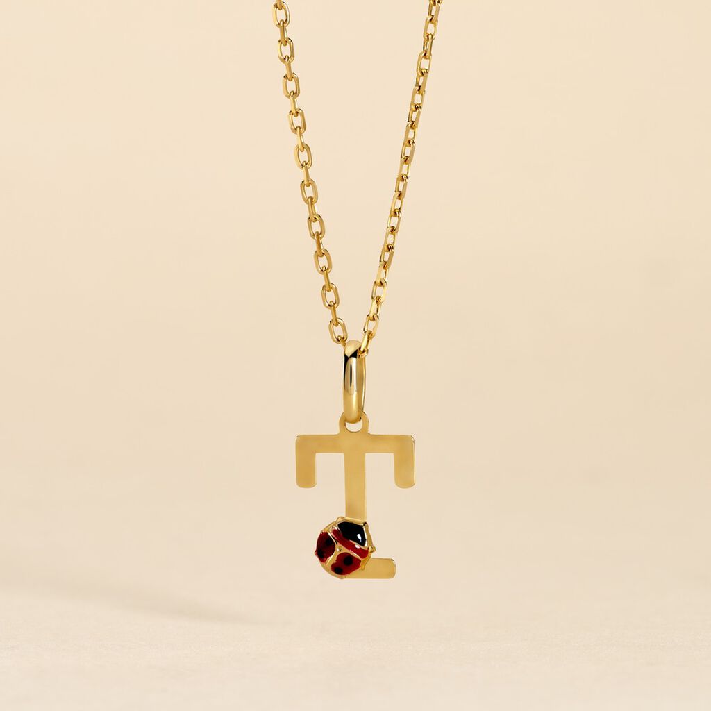 Pendentif Helidie Coccinelle Lettre Or Jaune - Pendentifs Enfant | Histoire d’Or