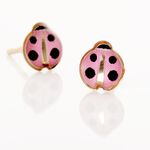 Boucles D'oreilles Puces Lea Coccinelle Or Jaune - Clous d'oreilles Enfant | Histoire d&rsquo;Or