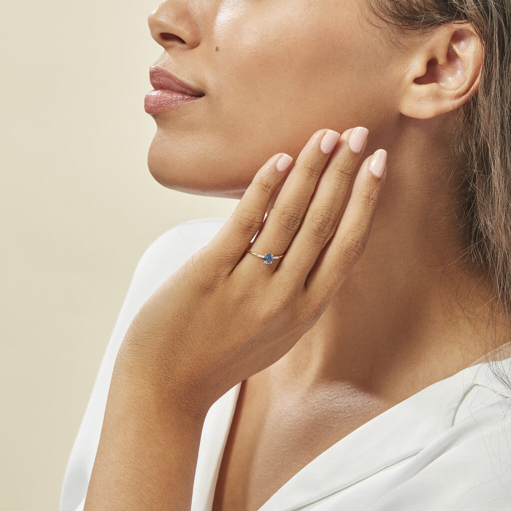 Bague Jehane Or Jaune Saphir Et Diamant - Bagues solitaires Femme | Histoire d’Or