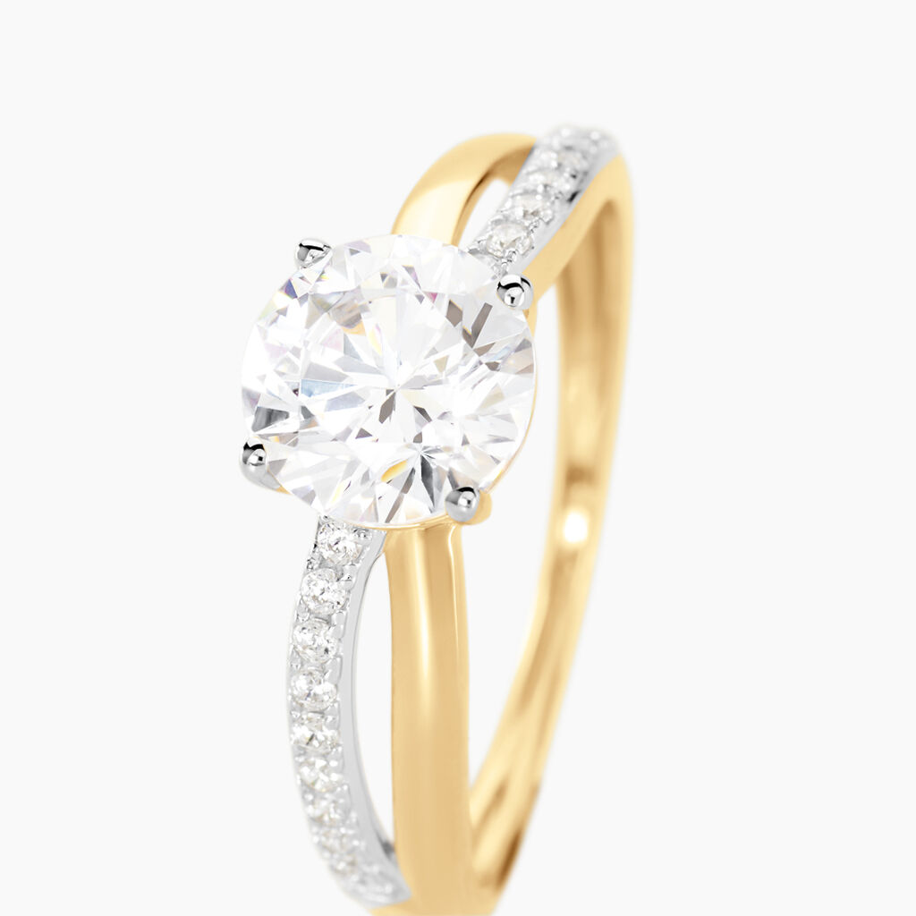 Bague Solitaire Ofelie Or Jaune Oxyde De Zirconium - Bagues solitaires Femme | Histoire d’Or