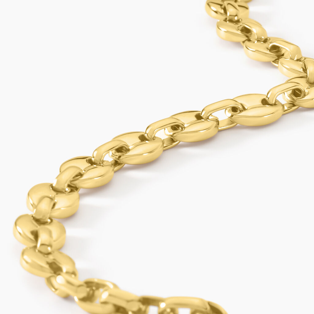 Bracelet Maille Acier Dor&eacute; Cadia - Bracelets cha&icirc;ne Homme | Histoire d&rsquo;Or