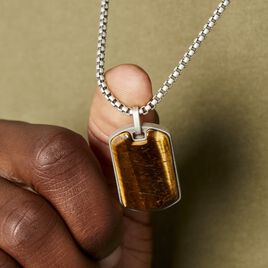 Collier Acier Vieillit Hakan œil De Tigre - Colliers fantaisie Homme | Histoire d’Or