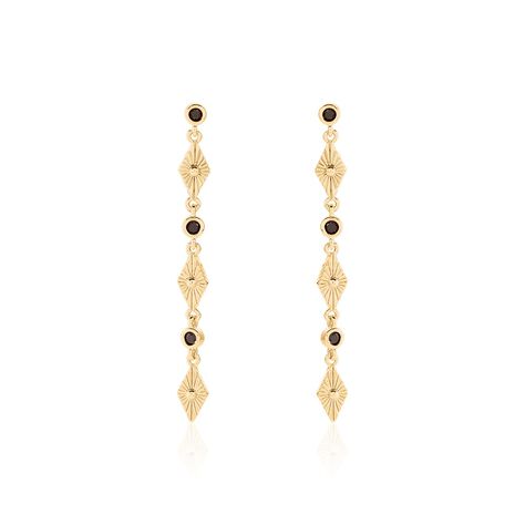 Boucles D'oreilles Pendantes Azteque Plaqué Or Jaune Spinelle - Boucles d'oreilles pendantes Femme | Histoire d’Or