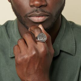 Bague Acier Vieillit Ron - Bagues Arbre de vie Homme | Histoire d’Or