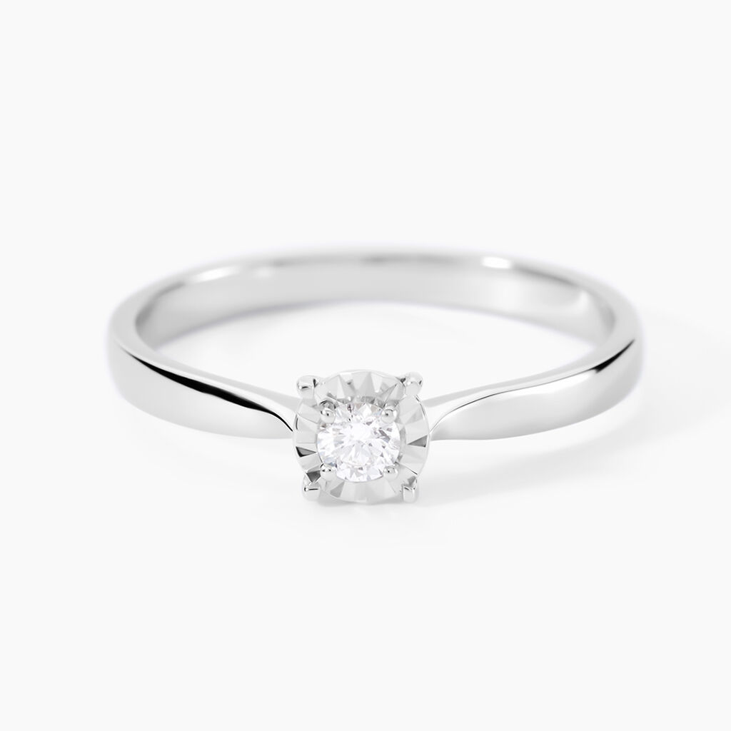 Bague Diamotion Or Blanc Diamant - Bagues solitaires Femme | Histoire d&rsquo;Or