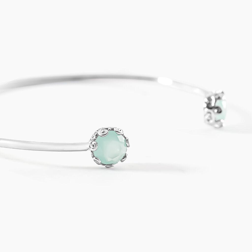 Bracelet Jonc Allyn Argent Blanc Verre - Bracelets joncs Femme | Histoire d&rsquo;Or