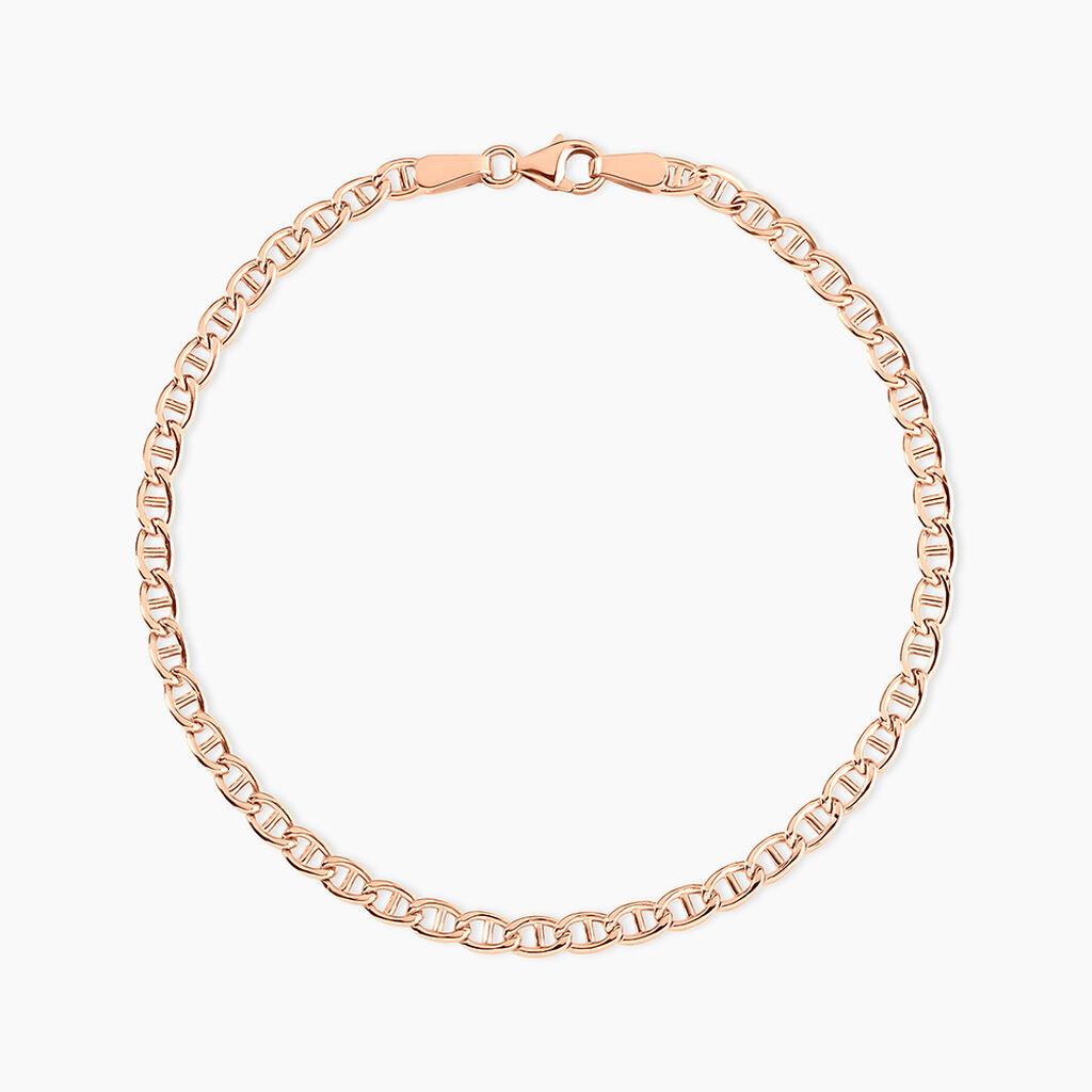 Bracelet Capucin Or Rose Maille Marine Plate - Bracelets cha&icirc;ne Femme | Histoire d&rsquo;Or