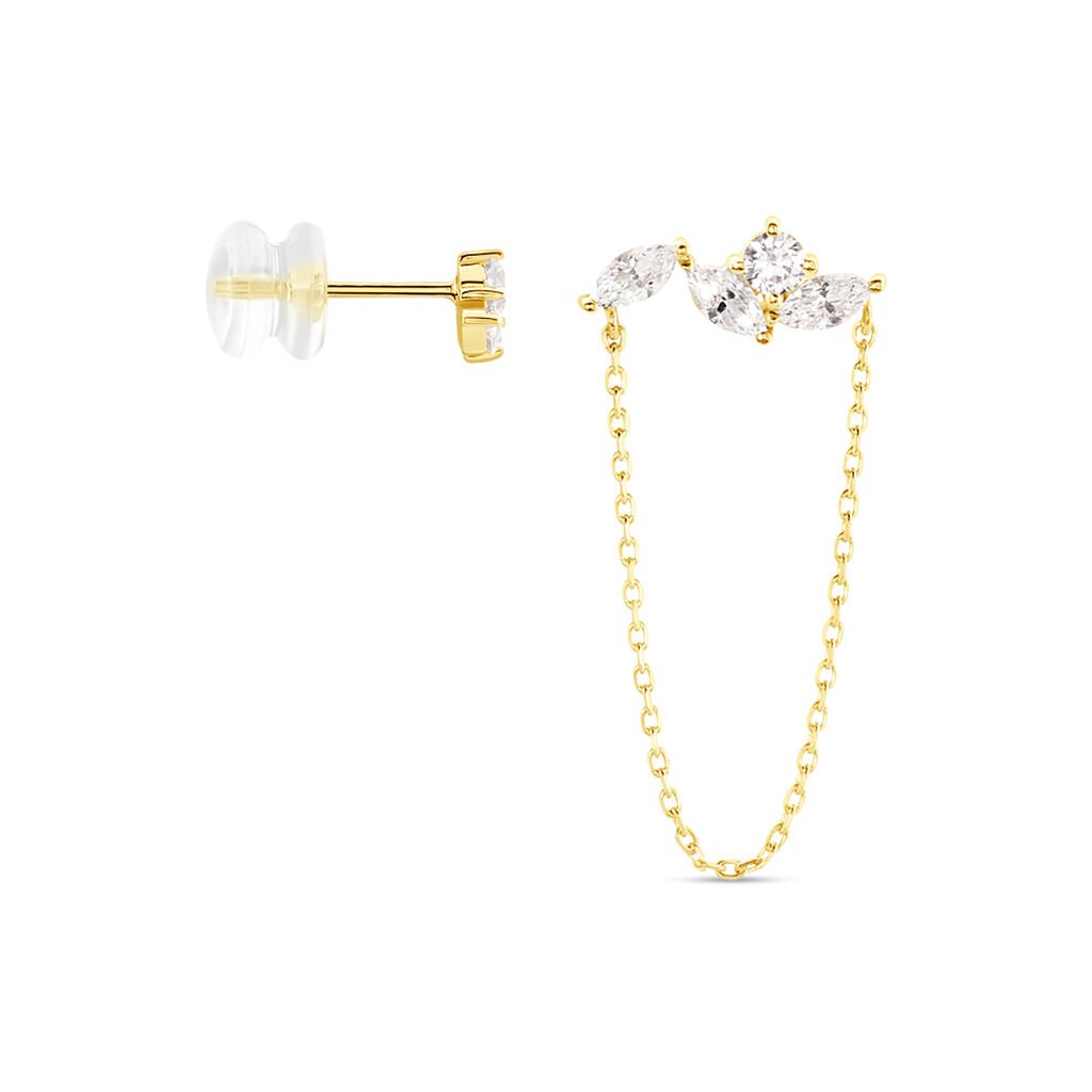 Bijoux D'oreilles Krystine Or Jaune Oxyde De Zirconium - Ear cuffs Femme | Histoire d’Or
