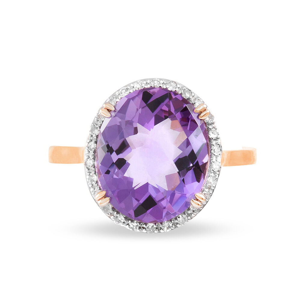 Bague Anna Or Rose Amethyste Et Diamant - Bagues solitaires Femme | Histoire d’Or