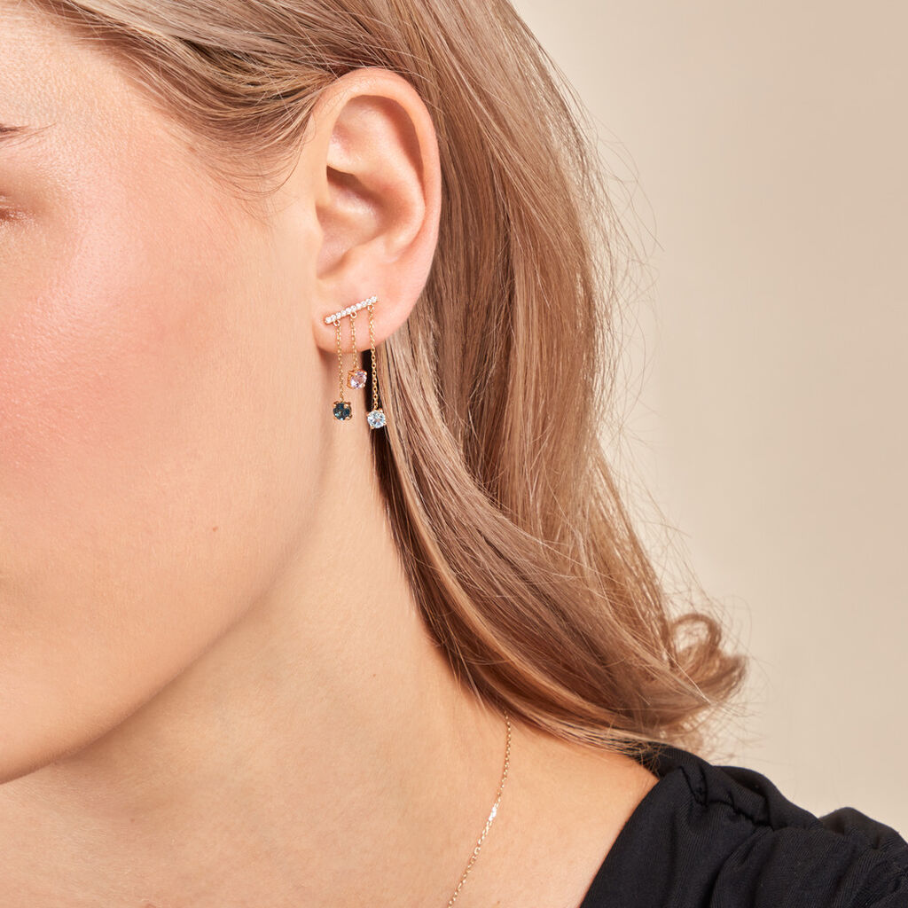 Boucles D'oreilles Pendantes Universe Or Jaune Topaze Améthyste - Boucles d'oreilles pendantes Femme | Histoire d’Or