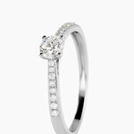 Bague Hemera Ld Platine Blanc Diamant Synth&eacute;tique - Bagues solitaires Femme | Histoire d&rsquo;Or