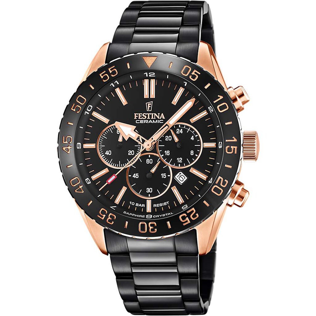 Montre Festina Ceramic Noir - Montres Homme | Histoire d’Or