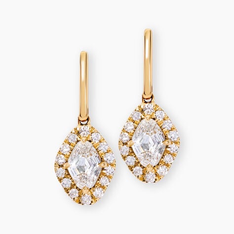 Boucles D'oreilles Icone Or Jaune Diamants - Boucles d'oreilles pendantes Femme | Histoire d&rsquo;Or