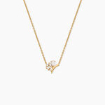 Collier Mevena Argent Dor&eacute; A L'Or 750/1000 Oxyde De Zirconium - Colliers Femme | Histoire d&rsquo;Or