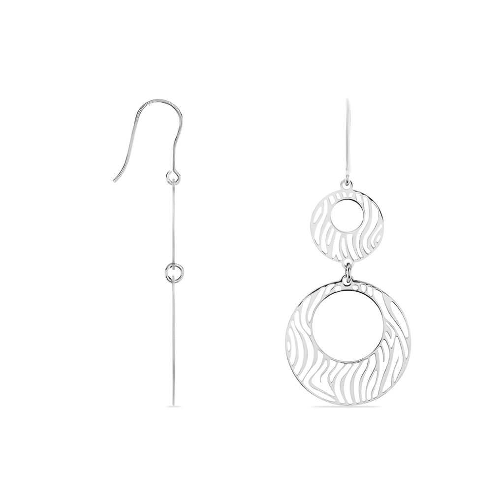 Boucles D'oreilles Pendantes Africa Argent Blanc - Boucles d'oreilles fantaisie Femme | Histoire d’Or