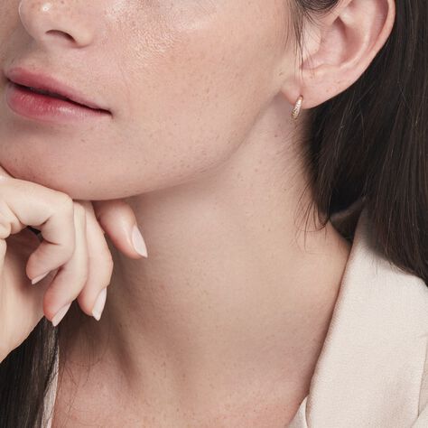 Créoles Sahar Plaqué Or Jaune Oxyde De Zirconium - Boucles d'oreilles créoles Femme | Histoire d’Or