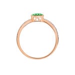 Bague Aude Or Rose Grenat Et Diamant - Bagues avec pierre Femme | Histoire d&rsquo;Or