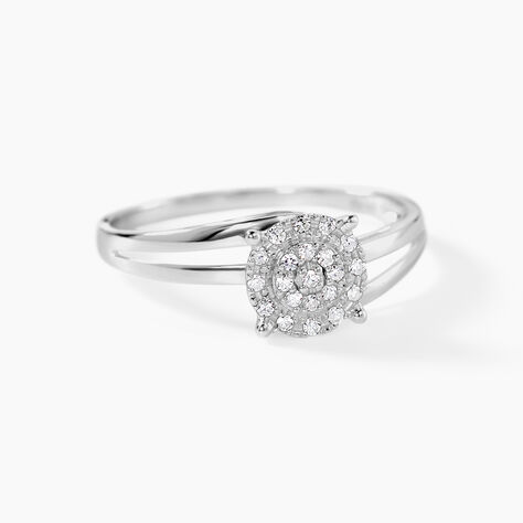 Bague Or Blanc Rosalane Diamants - Bagues avec pierre Femme | Histoire d&rsquo;Or