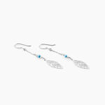 Boucles D'oreilles Pendantes Grethel Argent Blanc Turquoise - Boucles d'oreilles fantaisie Femme | Histoire d&rsquo;Or