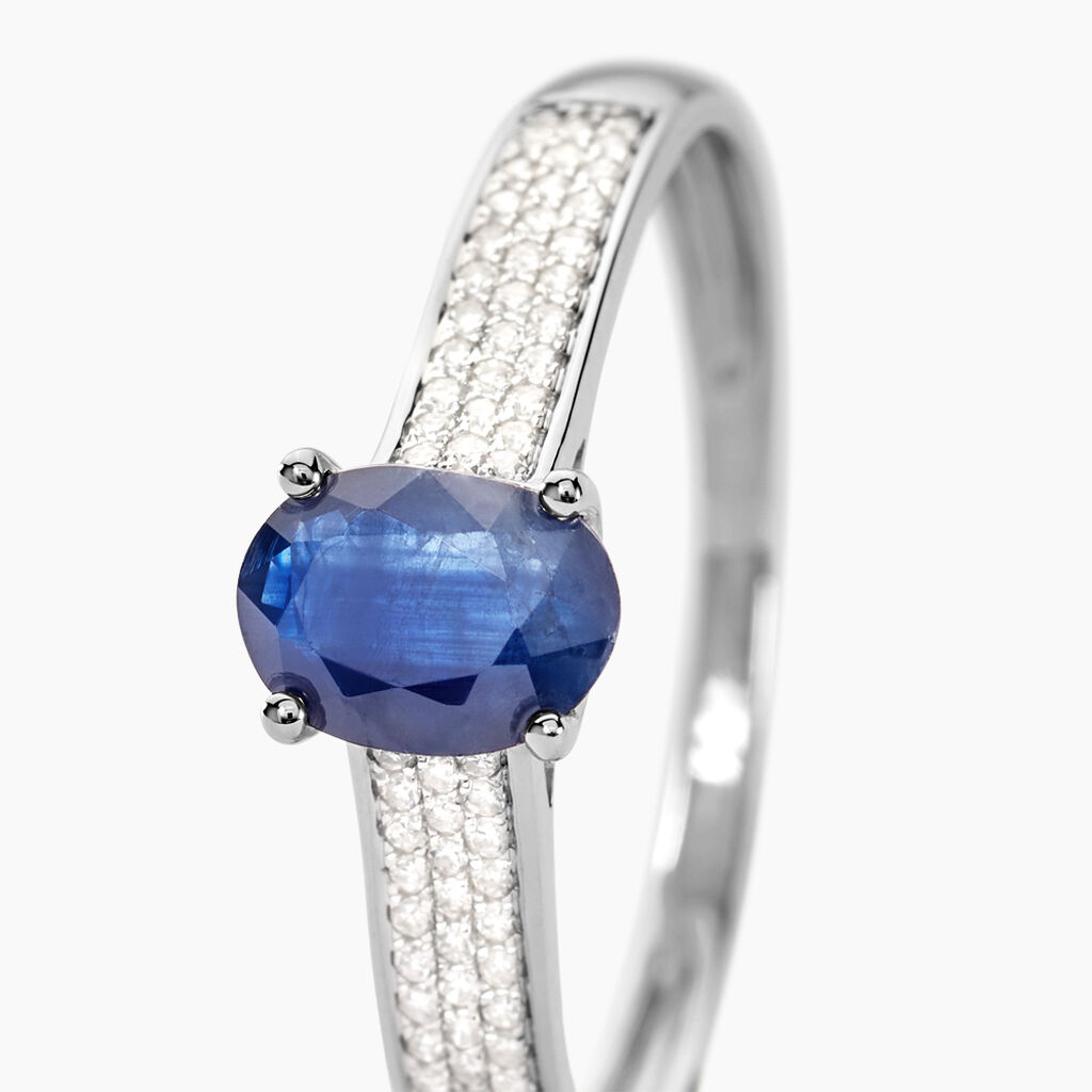 Bague Crista Or Blanc Saphir Et Diamant - Bagues solitaires Femme | Histoire d’Or